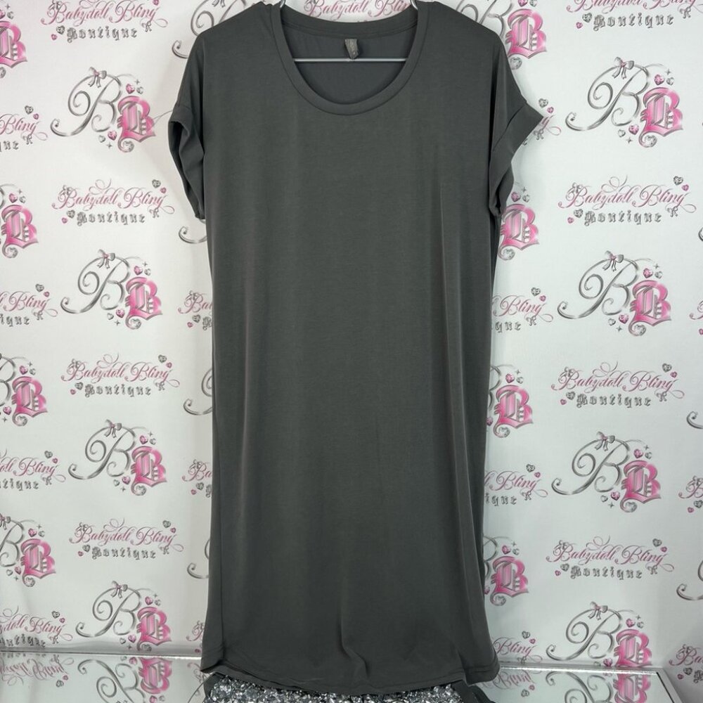 Culture dress Kajsa tshirt dress Gray comfy tee shirt type dress